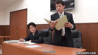 Shiori Uehara and Nonoka Kaede are fucked in the courtroom