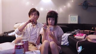 Yuli and her new friend go back to his place and she sucks his dick