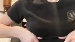 Barista tits flashing