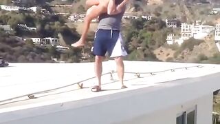 Throwing girl from a roof