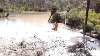 Nude outdoor washing