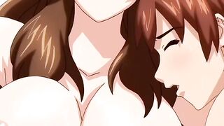 Horny romance anime clip with uncensored big tits, creampie scenes