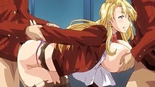 Horny big tits anime clip with uncensored group, anal, bukkake scenes