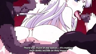 Horny horror anime clip with uncensored bondage, anal, lesbian scenes