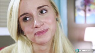 Blonde Teen Naomi Woods Displays Her Tight Tanlined Body And Masturbates On-Camera