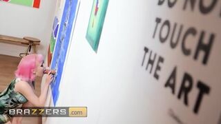 BRAZZERS - It's Hard For Evie Rees To Obey The Rules About Not Touching The Art When There Is A Big Cock Hanging - Pink Pussy