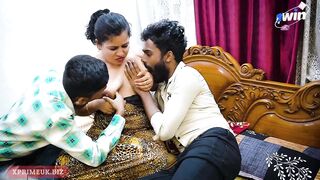 Desi Indian Step Mom Having Hardcore Threesome Sex